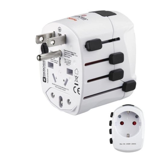 Adattatore di viaggio universale Hama World Travel Pro 100-250 V compatto bianco