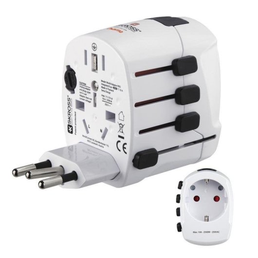 Adattatore di viaggio universale Hama World Travel Pro 100-250 V compatto bianco