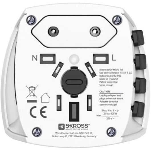 Adaptador de enchufe Hama MUV Micro universal compacto blanco