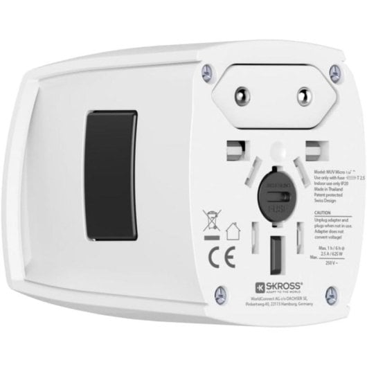 Adaptador de enchufe Hama MUV Micro universal compacto blanco