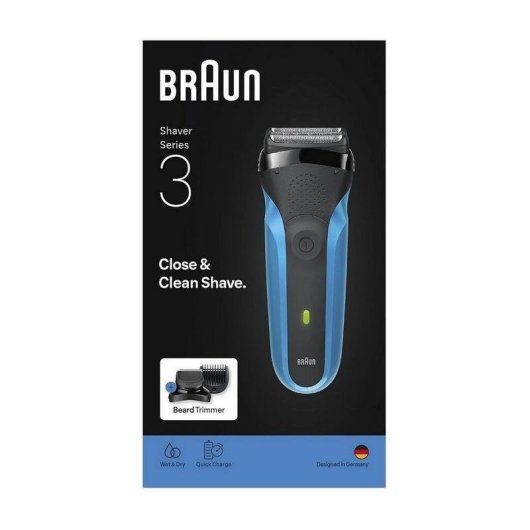 Rasoir pour Visage Braun Series 3 310BT Sans Fil 30min Sec et Mouillé 5 Sabots Charge Rapide