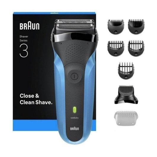 Rasoir Visage Braun Series 3 310BT Sans Fil 30min Sec et Mouillé 3 Lames Charge Rapide