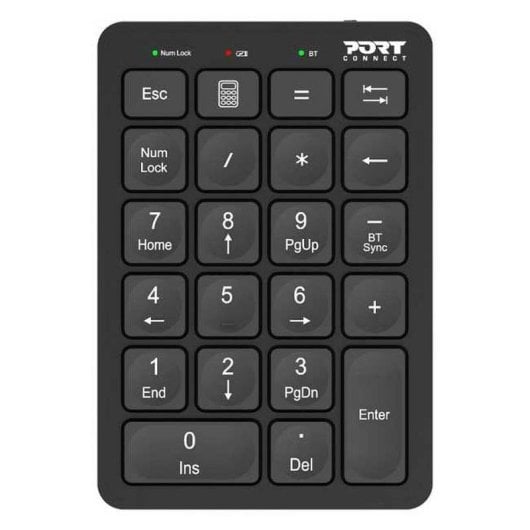 Teclado numérico Port Designs 900802 Bluetooth recarregável compatível Windows e Mac
