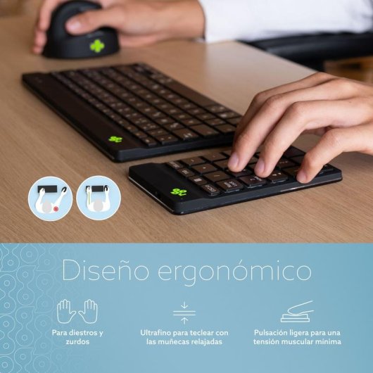 Teclado R-Go Tools Numpad Break membrana compacto inalámbrico Bluetooth con indicador LED