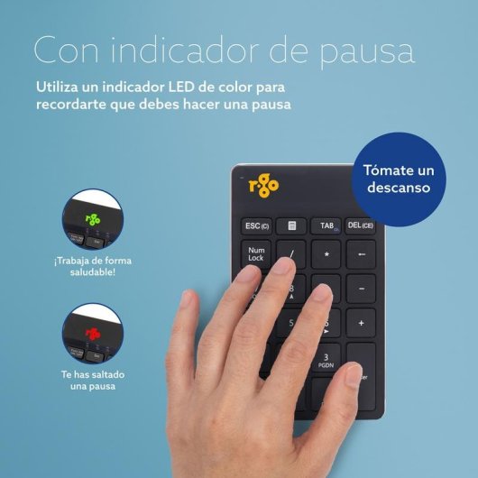 Teclado R-Go Tools Numpad Break membrana compacto inalámbrico Bluetooth con indicador LED