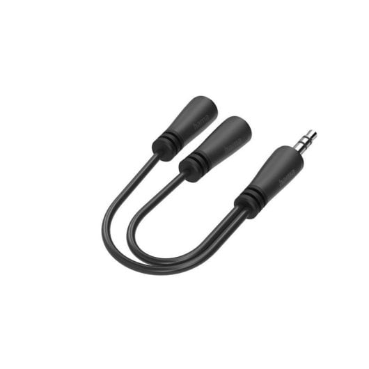 Cabo áudio Hama 00200349 Adaptador Jack 3.5 mm Macho para 2x Jack 3.5 mm Fêmea 0.15 m Preto