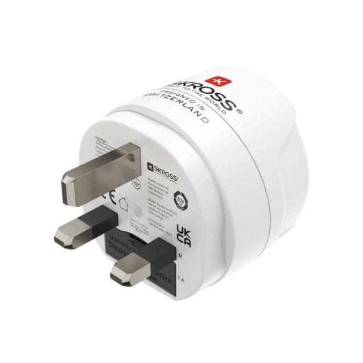 Régua de tomadas Hama 00223483 1 tomada adaptador viagem UK-EU proteção terra branco