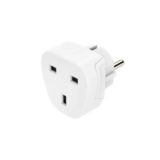 Adaptador de viagem Hama 00223459 1 tomada Tipo G para Tipo E/F compacto branco