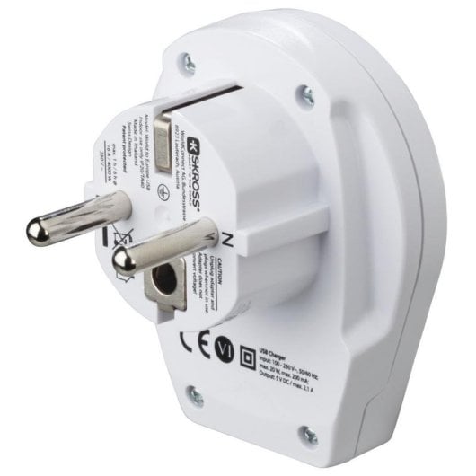 Steckdosenadapter Hama World to Europe USB 1 Steckplatz Universal mit USB-Ladeanschluss