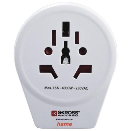 Steckdosenadapter Hama World to Europe USB 1 Steckplatz Universal mit USB-Ladeanschluss