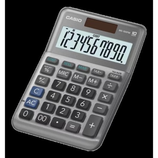 Calculadora Casio MS-100FM Mesa 10 Dígitos Visor Inclinado Cinza