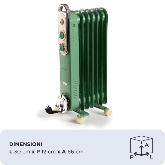 Ölradiator Ariete Vintage Line 8250/04 1500W 7 Elemente Grün