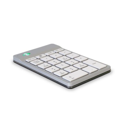 Teclado R-Go Tools Numpad Break Bluetooth ultrafino compacto branco com indicador de pausa