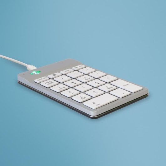 Clavier numérique R-Go Tools Numpad Break ergonomique USB blanc compact LED