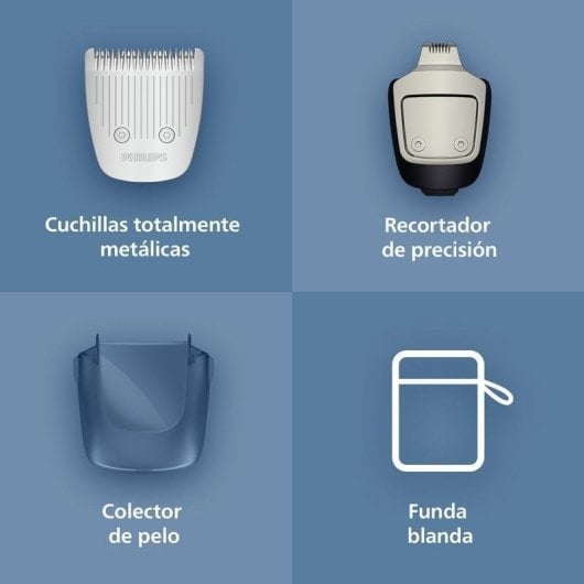 Aparador de Barba Facial Philips BT5775/15 Recarregável 100min Seco e a Húmido 40 Ajustes 3 Pentes Carga Rápida