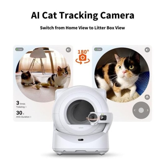 Arenero inteligente PETKIT Purobot Ultra cámara IA autolimpiable gatos blanco