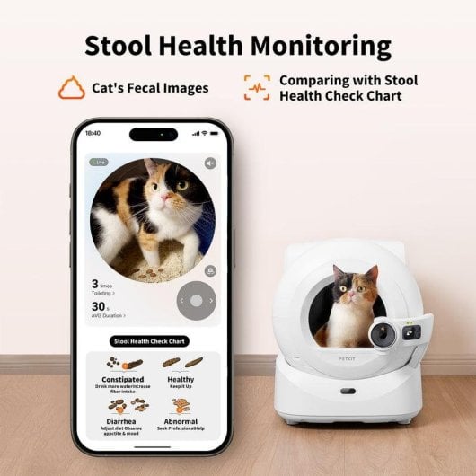 Arenero inteligente PETKIT Purobot Ultra cámara IA autolimpiable gatos blanco