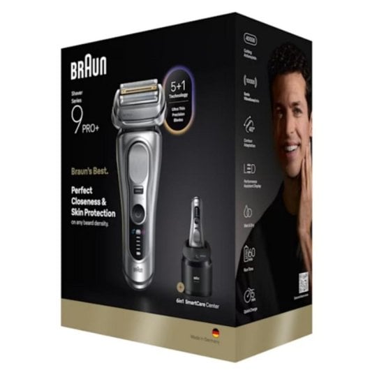 Afeitadora Braun Series 9 Pro+ 9667CC Platino Batería 60min Sensor SensoAdapt