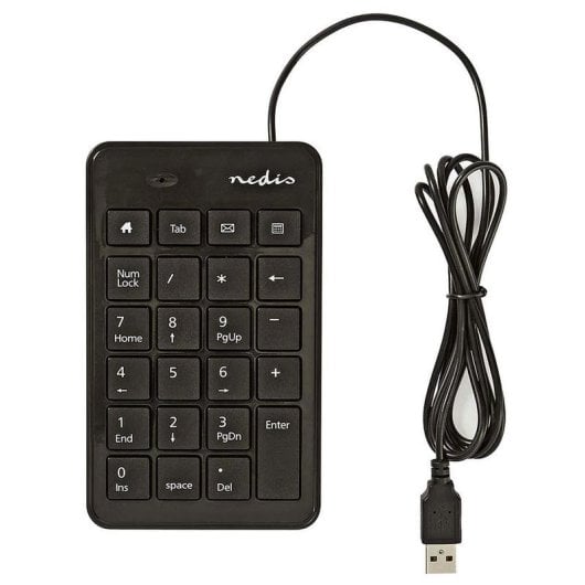 Teclado numérico NEDIS KBNM100BK USB compacto color negro para Windows