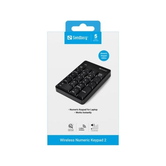Teclado Sandberg Wireless Numeric Keypad 2 inalámbrico compacto para PC y Mac