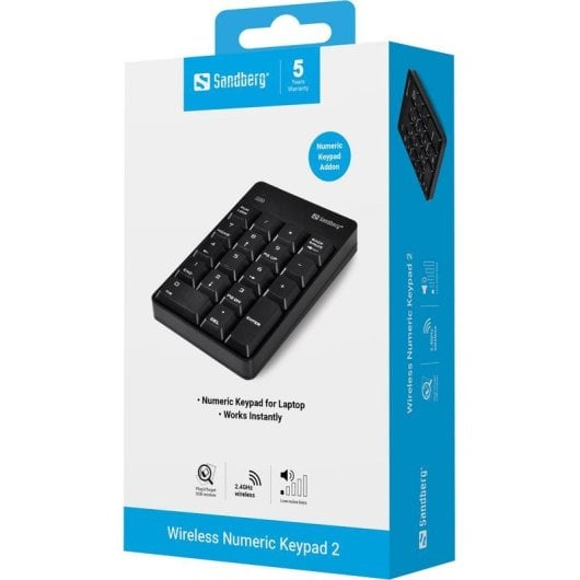 Teclado Sandberg Wireless Numeric Keypad 2 inalámbrico compacto para PC y Mac