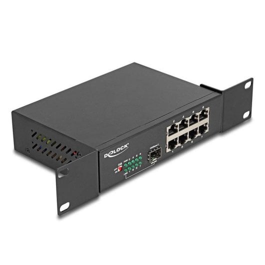 Switch DeLock 88064 8 Portas Gigabit Ethernet 1 SFP Montagem Rack