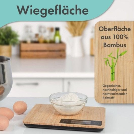 Küchenwaage ProfiCook KW1271 Bambus 5 kg LCD Tara Abschaltautomatik