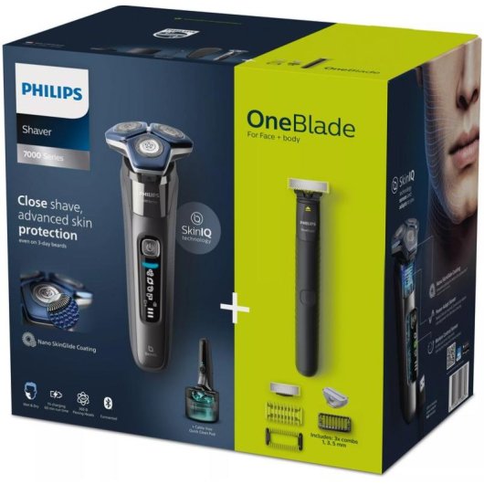 Elektrorasierer Philips Shaver Series 7000 S7887/78 Kabellos 60min Nass- und Trockenrasur 3 Scherköpfe Schnellladung