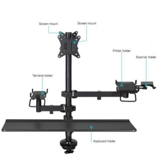 Support de moniteur TooQ TQPM0003 double écran 17-32" avec gestion câbles