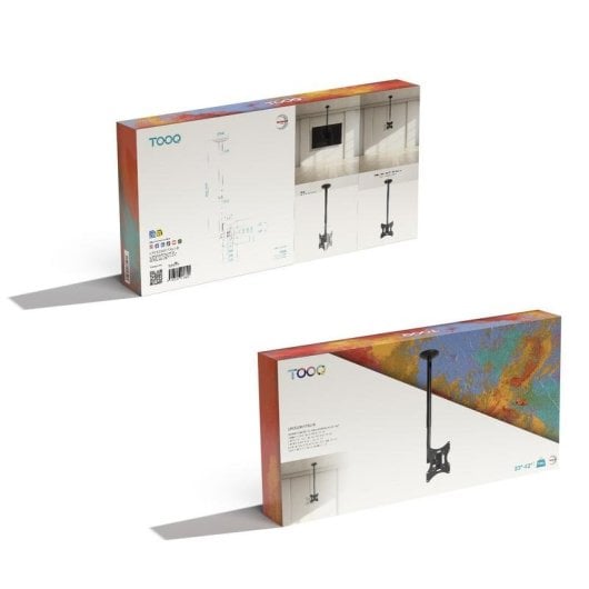 Support plafond TooQ LPCE2301TSLI-B 23-42" acier, hauteur réglable, noir