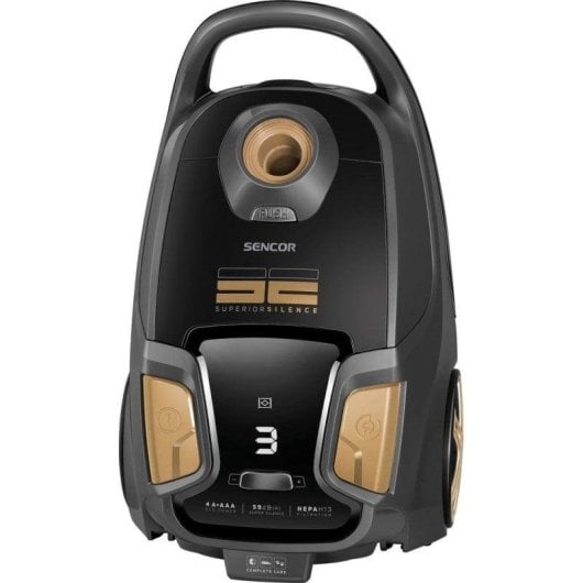 Aspirateur avec Sac Sencor SVC 9300BK 600W HEPA 13 4L Noir Or Grandes Surfaces Allergies