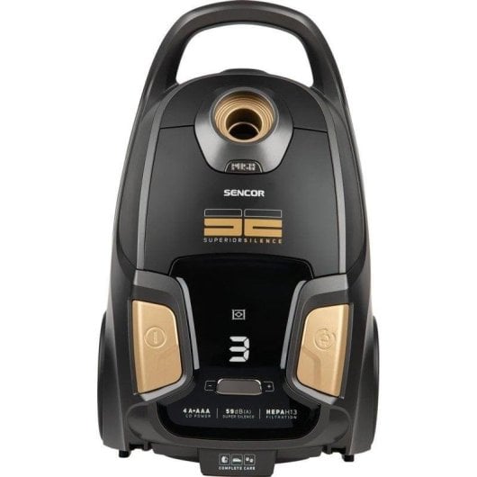 Aspirateur avec Sac Sencor SVC 9300BK 600W HEPA 13 4L Noir Or Grandes Surfaces Allergies