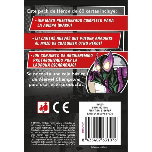 Jeu de cartes Asmodee Wasp Deck héro 60 cartes multijoueur