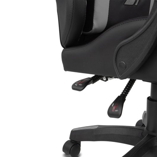 Silla Drift DR35 Diseño Exclusivo Gaming Negra y Gris respaldo reclinable cojines lumbar y cervical