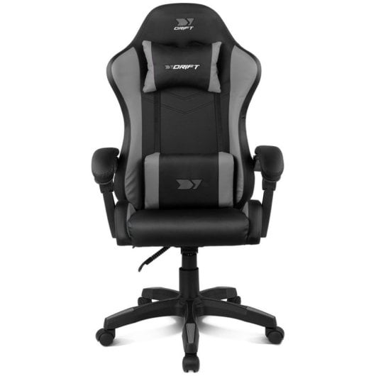Silla Drift DR35 Diseño Exclusivo Gaming Negra y Gris respaldo reclinable cojines lumbar y cervical
