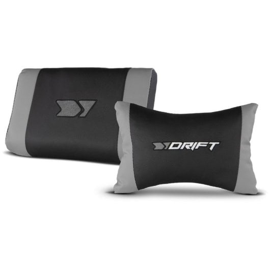 Silla Drift DR35 Diseño Exclusivo Gaming Negra y Gris respaldo reclinable cojines lumbar y cervical