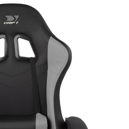 Silla Drift DR35 Diseño Exclusivo Gaming Negra y Gris respaldo reclinable cojines lumbar y cervical