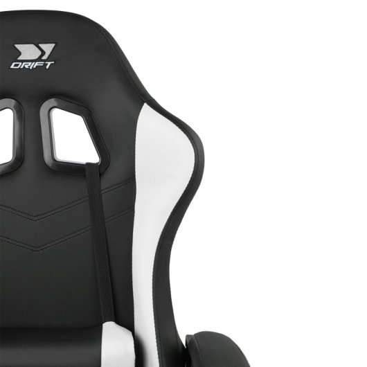 Silla Drift DR35 Diseño Exclusivo Gaming Negra/Blanca respaldo reclinable cojines lumbar y cervical