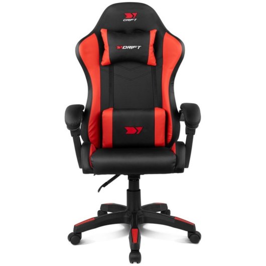 Silla Drift DR35 Diseño Exclusivo Gaming Negra/Roja respaldo reclinable cojines lumbar y cervical