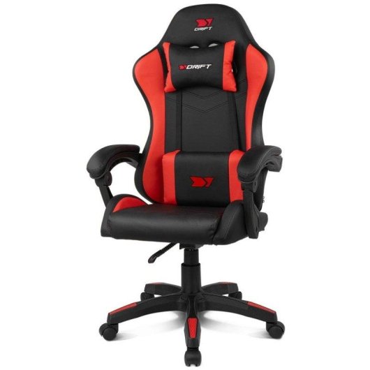 Silla Drift DR35 Diseño Exclusivo Gaming Negra/Roja respaldo reclinable cojines lumbar y cervical