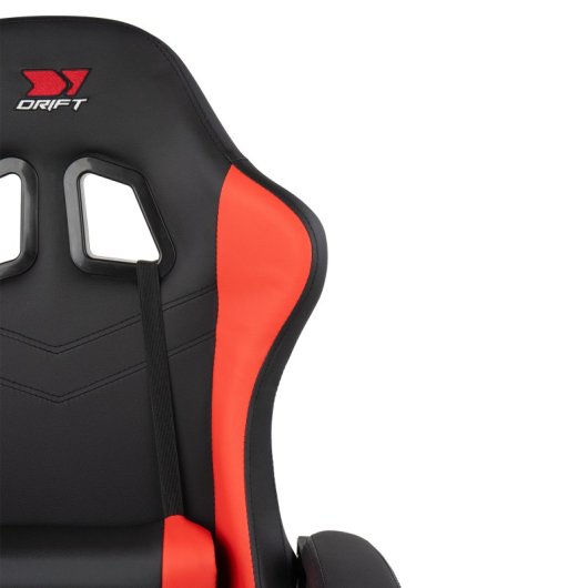 Silla Drift DR35 Diseño Exclusivo Gaming Negra/Roja respaldo reclinable cojines lumbar y cervical