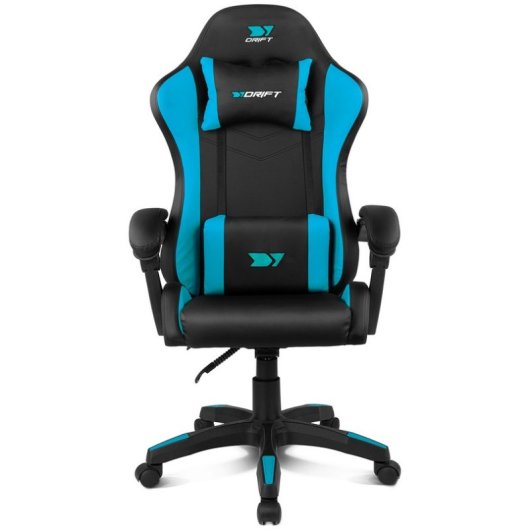 Silla Drift DR35 Diseño Exclusivo Gaming Negra/Azul respaldo reclinable cojines lumbar y cervical