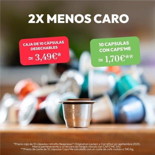 Cápsula Reutilizável NO NAME Compatível Nespresso Slide Pack + 2 Cápsulas + 48 Tampas