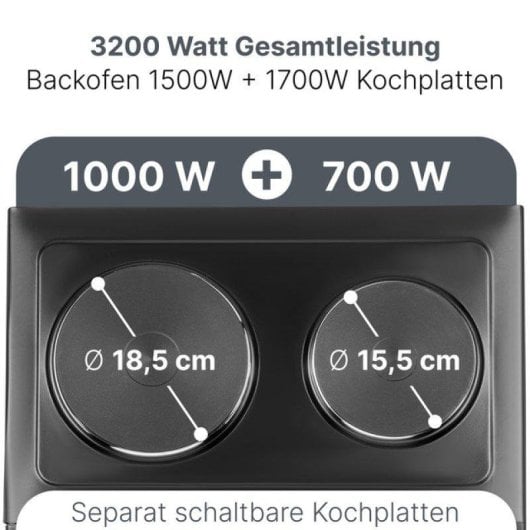 Forno elettrico ProfiCook PC-KK 1302 32 L Nero con doppia piastra e girarrosto