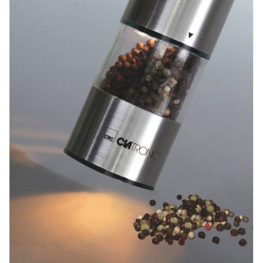 Mahlwerk Gewürzmühle Clatronic PSM 3004 N Edelstahl Keramik-Licht Einhandbedienung