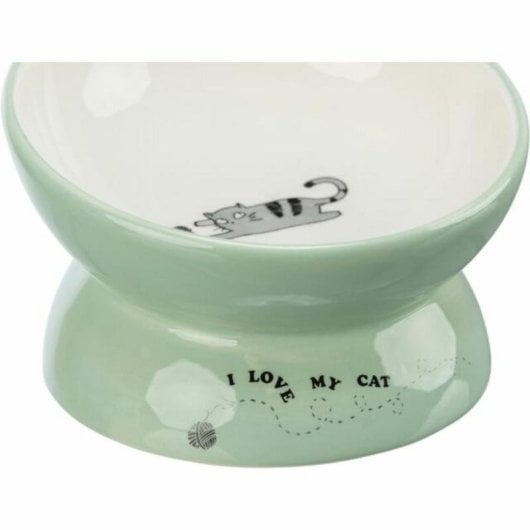 Comedouro para gato TRIXIE 24470 cerâmico verde branco 0.15 L