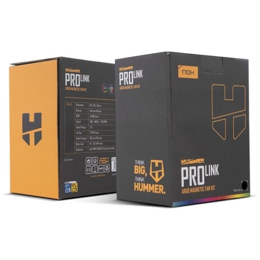 Zusatzlüfter NOX Hummer PRO LINK 120mm 1800RPM magnetisch ARGB PWM Black 3er-Set