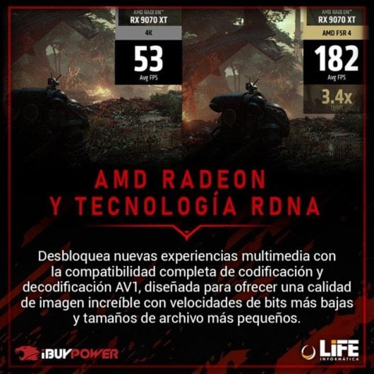 IBUYPOWER Fighter Warstrike Plus AMD Ryzen 7 5700X 32GB 1TB SSD Radeon RX 9070 XT Windows 11 Pro Wi-Fi