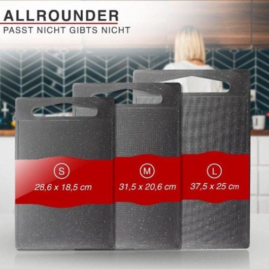 Tagliere Classbach C-SB 4012 K set 3 pezzi rettangolare effetto granito