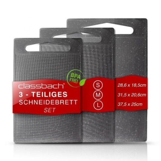 Tagliere Classbach C-SB 4012 K set 3 pezzi rettangolare effetto granito
